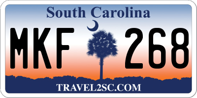 SC license plate MKF268