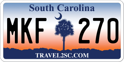 SC license plate MKF270