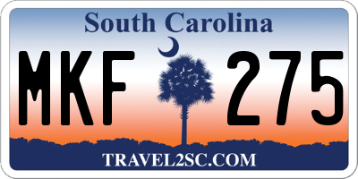 SC license plate MKF275