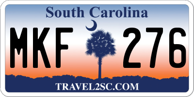 SC license plate MKF276