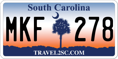 SC license plate MKF278