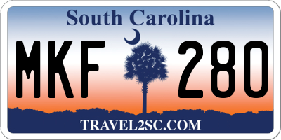 SC license plate MKF280