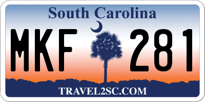 SC license plate MKF281