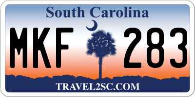 SC license plate MKF283