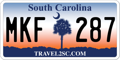 SC license plate MKF287