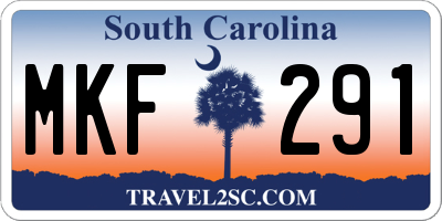 SC license plate MKF291