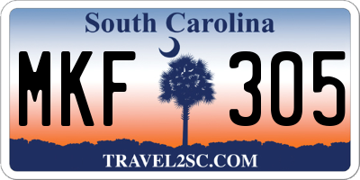SC license plate MKF305