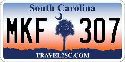 SC license plate MKF307