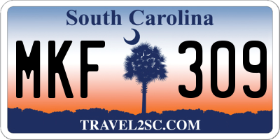 SC license plate MKF309