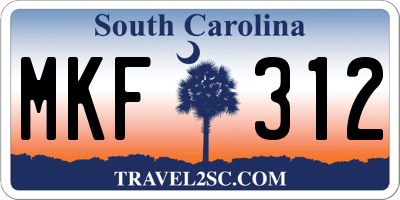 SC license plate MKF312