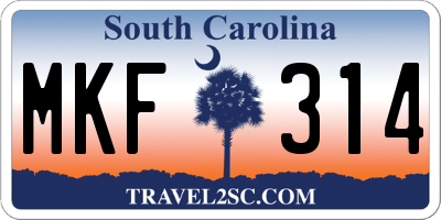 SC license plate MKF314