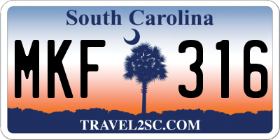 SC license plate MKF316