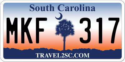 SC license plate MKF317