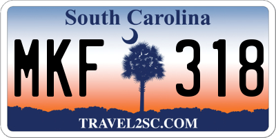 SC license plate MKF318