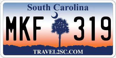 SC license plate MKF319