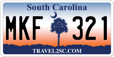 SC license plate MKF321