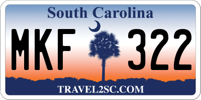 SC license plate MKF322