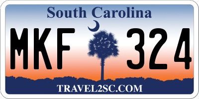 SC license plate MKF324