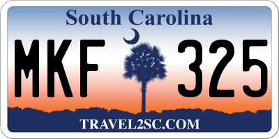SC license plate MKF325