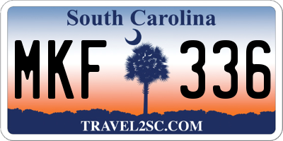 SC license plate MKF336
