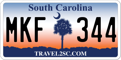 SC license plate MKF344