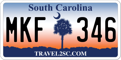 SC license plate MKF346