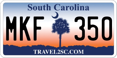 SC license plate MKF350