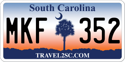SC license plate MKF352