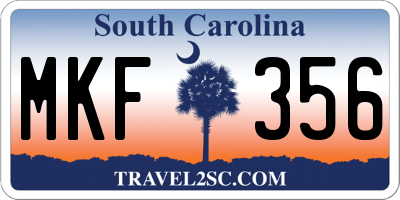 SC license plate MKF356