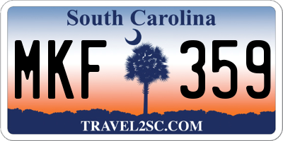 SC license plate MKF359
