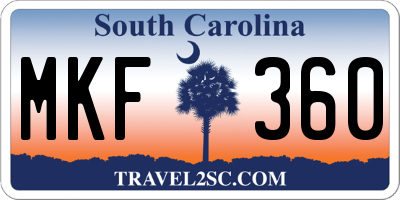 SC license plate MKF360