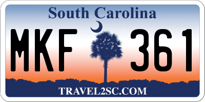 SC license plate MKF361