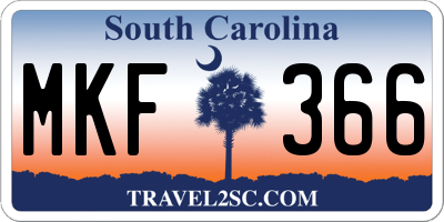 SC license plate MKF366