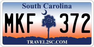 SC license plate MKF372