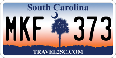 SC license plate MKF373