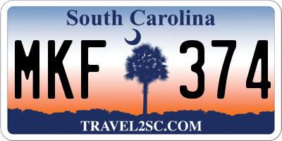 SC license plate MKF374