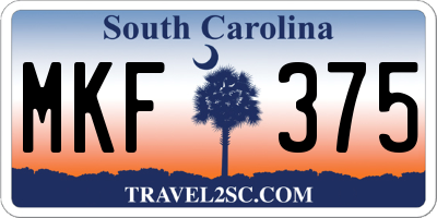 SC license plate MKF375