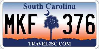 SC license plate MKF376