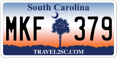 SC license plate MKF379
