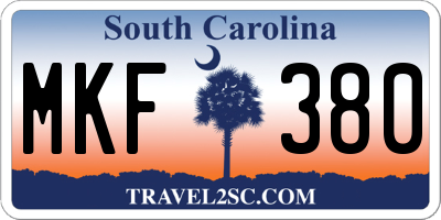 SC license plate MKF380