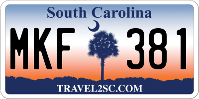SC license plate MKF381