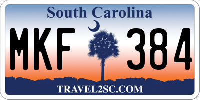SC license plate MKF384