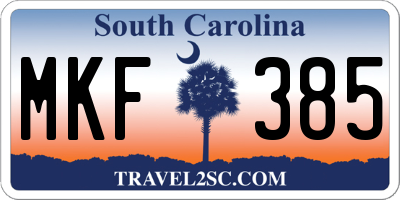 SC license plate MKF385