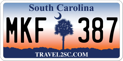SC license plate MKF387
