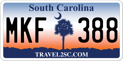 SC license plate MKF388