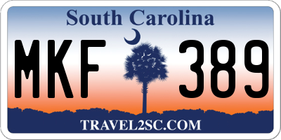 SC license plate MKF389