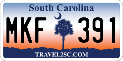 SC license plate MKF391