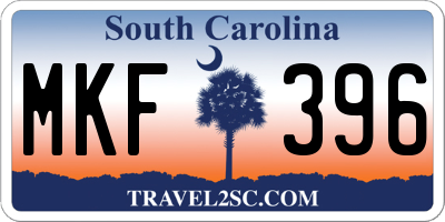 SC license plate MKF396