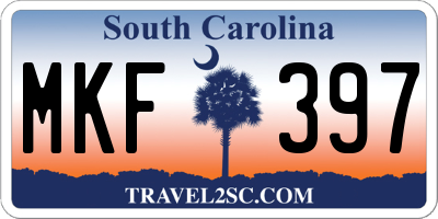 SC license plate MKF397