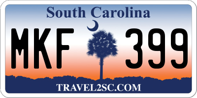SC license plate MKF399